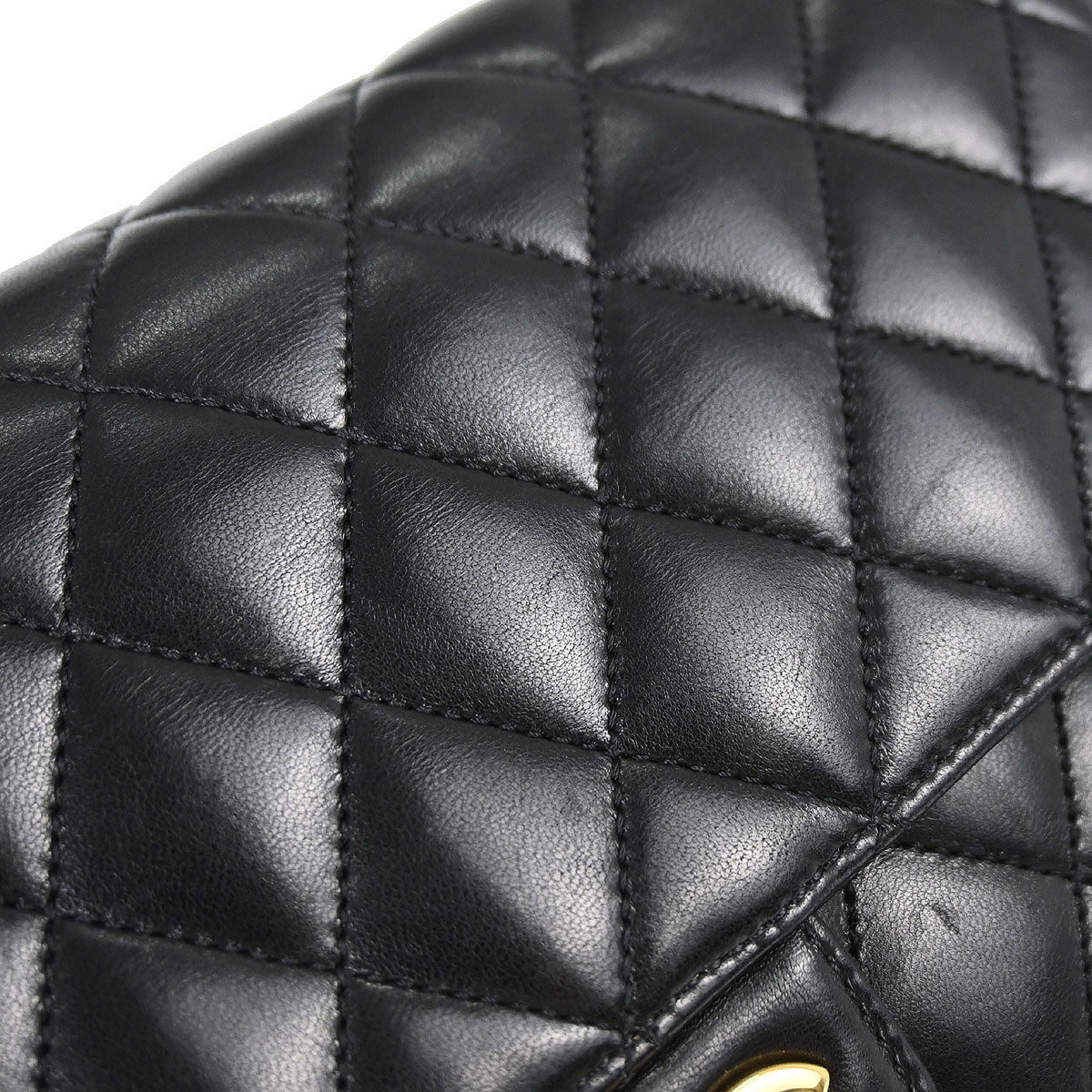 Chanel 2010-2011 Black Lambskin Turnlock Medium Half Flap Shoulder Bag