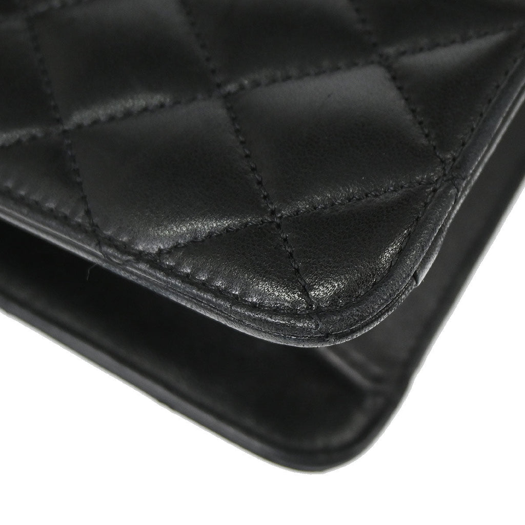 Chanel 2010-2011 Black Lambskin Turnlock Medium Half Flap Shoulder Bag