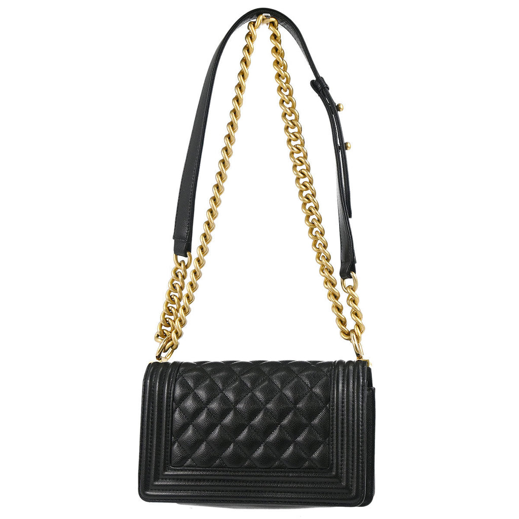 Boy Chanel 2019 Black Caviar Skin Small Chain Shoulder Bag