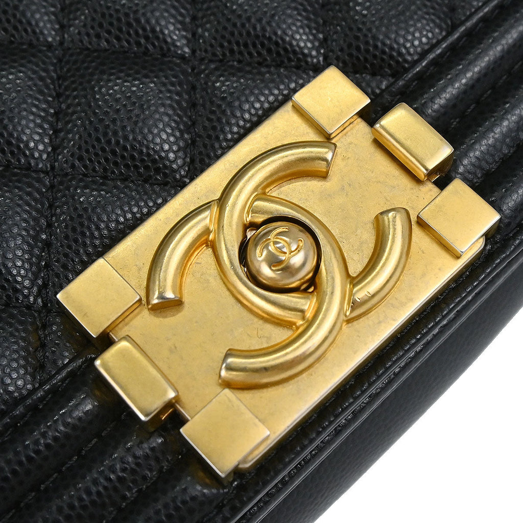 Boy Chanel 2019 Black Caviar Skin Small Chain Shoulder Bag