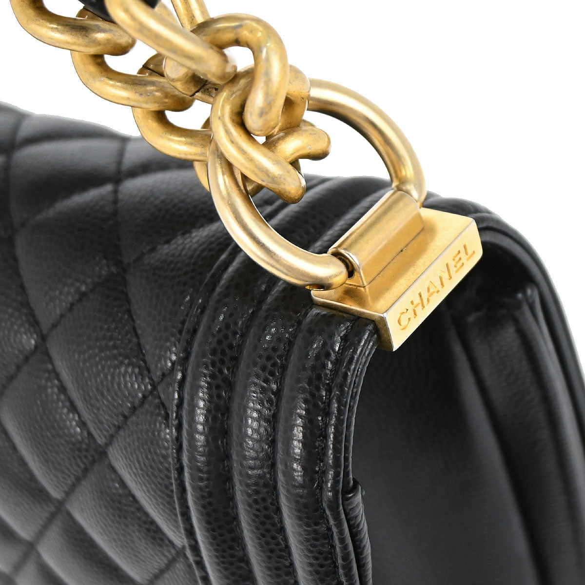 Boy Chanel 2019 Black Caviar Skin Small Chain Shoulder Bag
