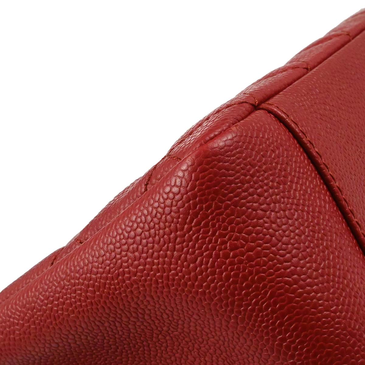 Chanel 2012-2013 Red Caviar Skin Grand Shopping Tote GST Chain Handbag