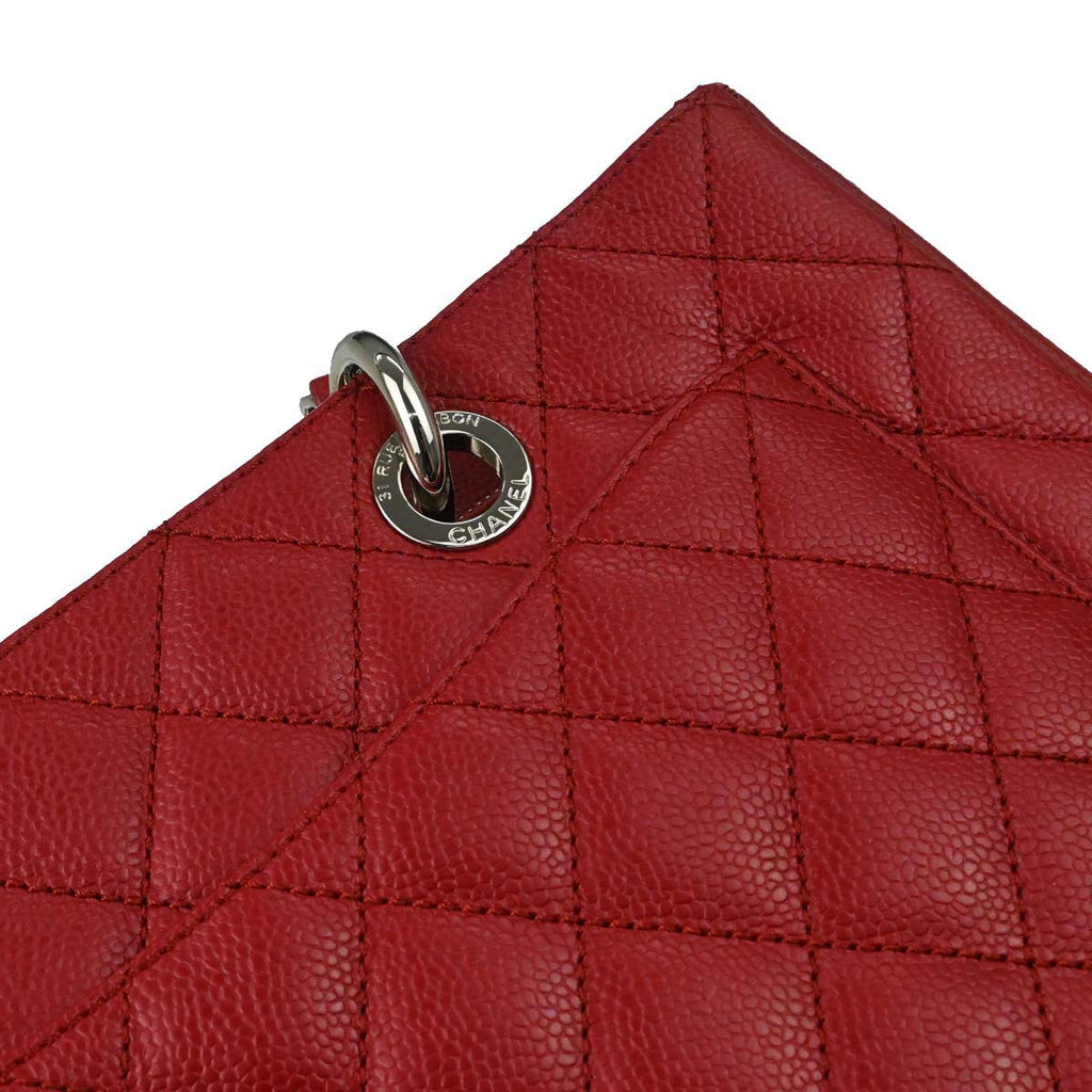Chanel 2012-2013 Red Caviar Skin Grand Shopping Tote GST Chain Handbag