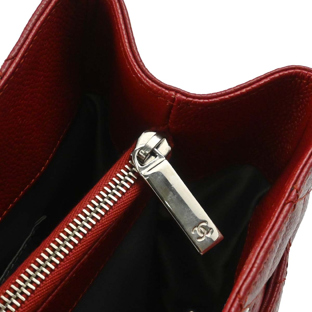 Chanel 2012-2013 Red Caviar Skin Grand Shopping Tote GST Chain Handbag