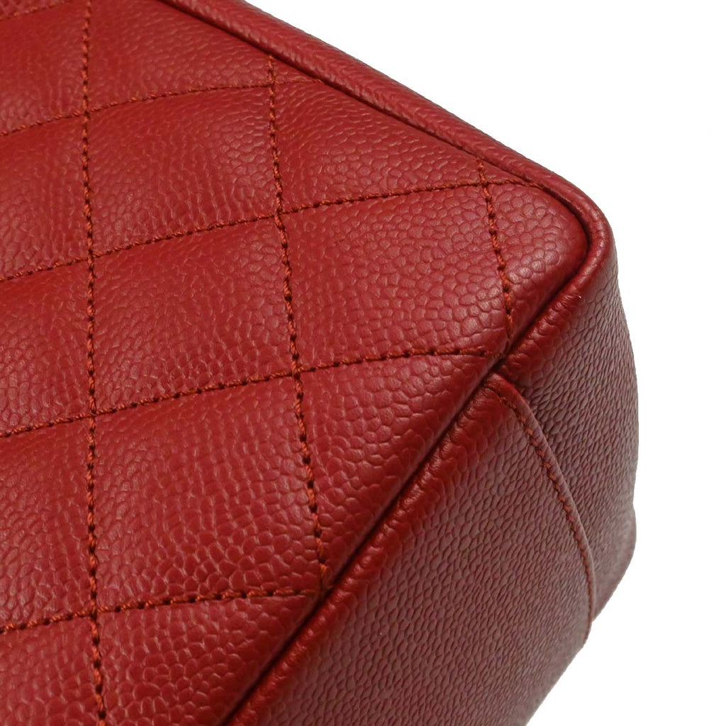 Chanel 2012-2013 Red Caviar Skin Grand Shopping Tote GST Chain Handbag