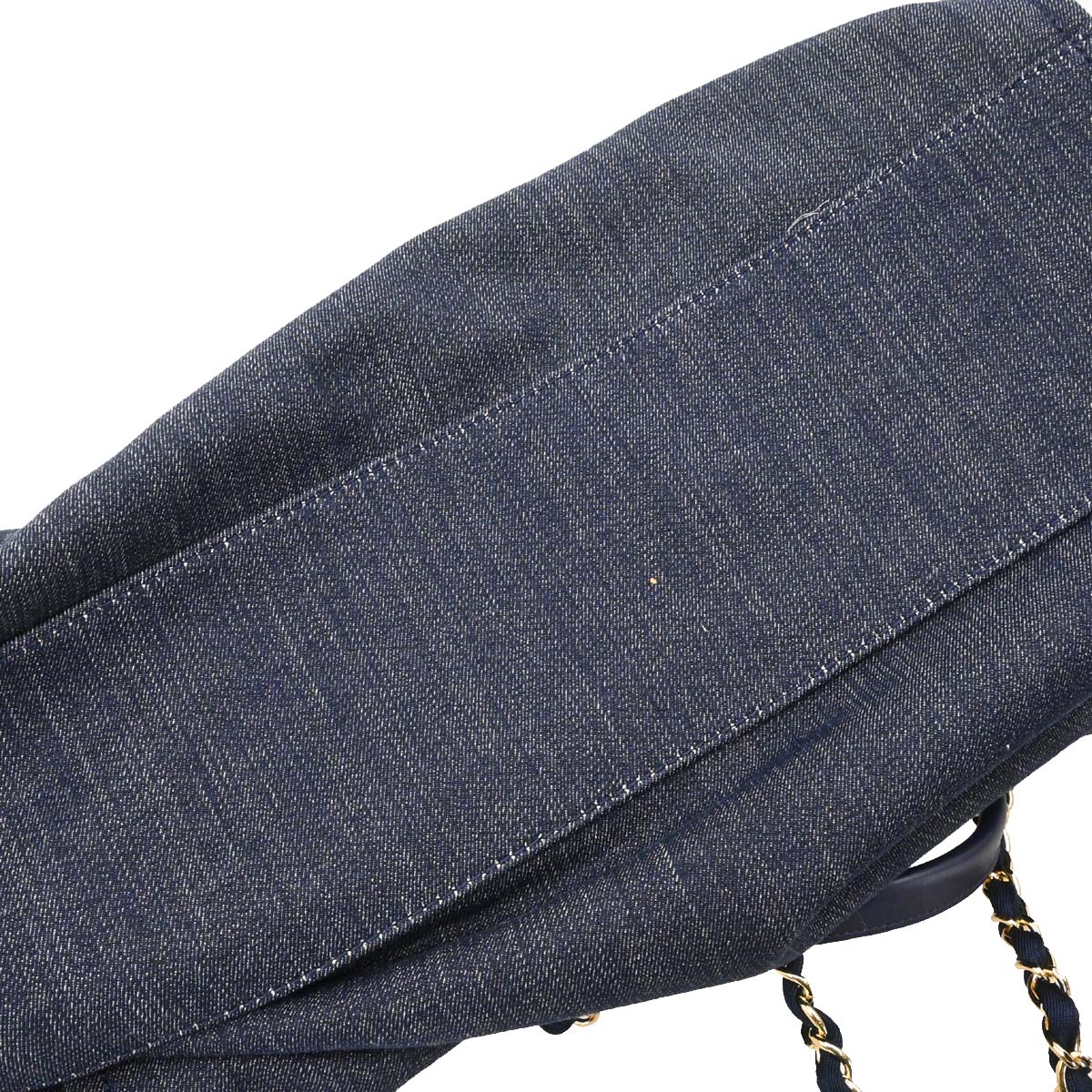 Chanel 2012-2013 Navy Denim Deauville 2way Shoulder Tote Handbag