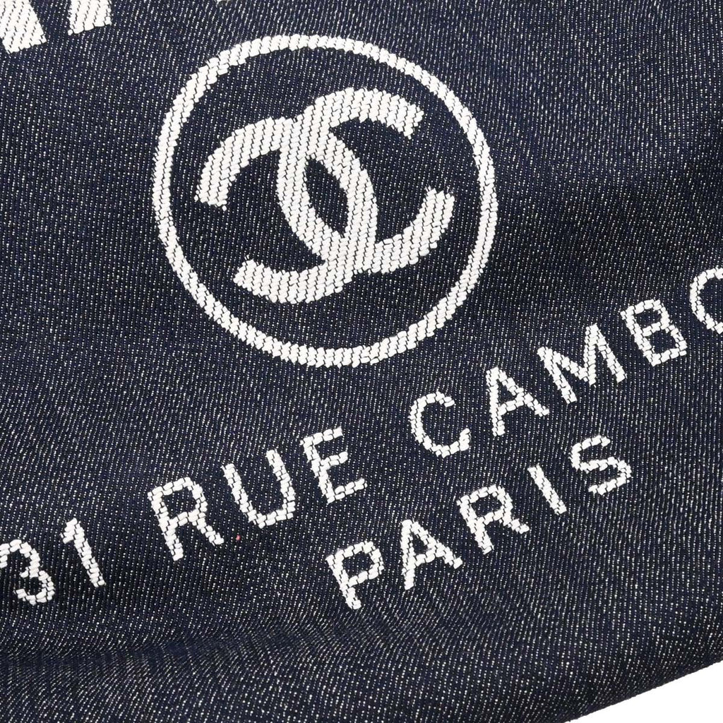 Chanel 2012-2013 Navy Denim Deauville 2way Shoulder Tote Handbag