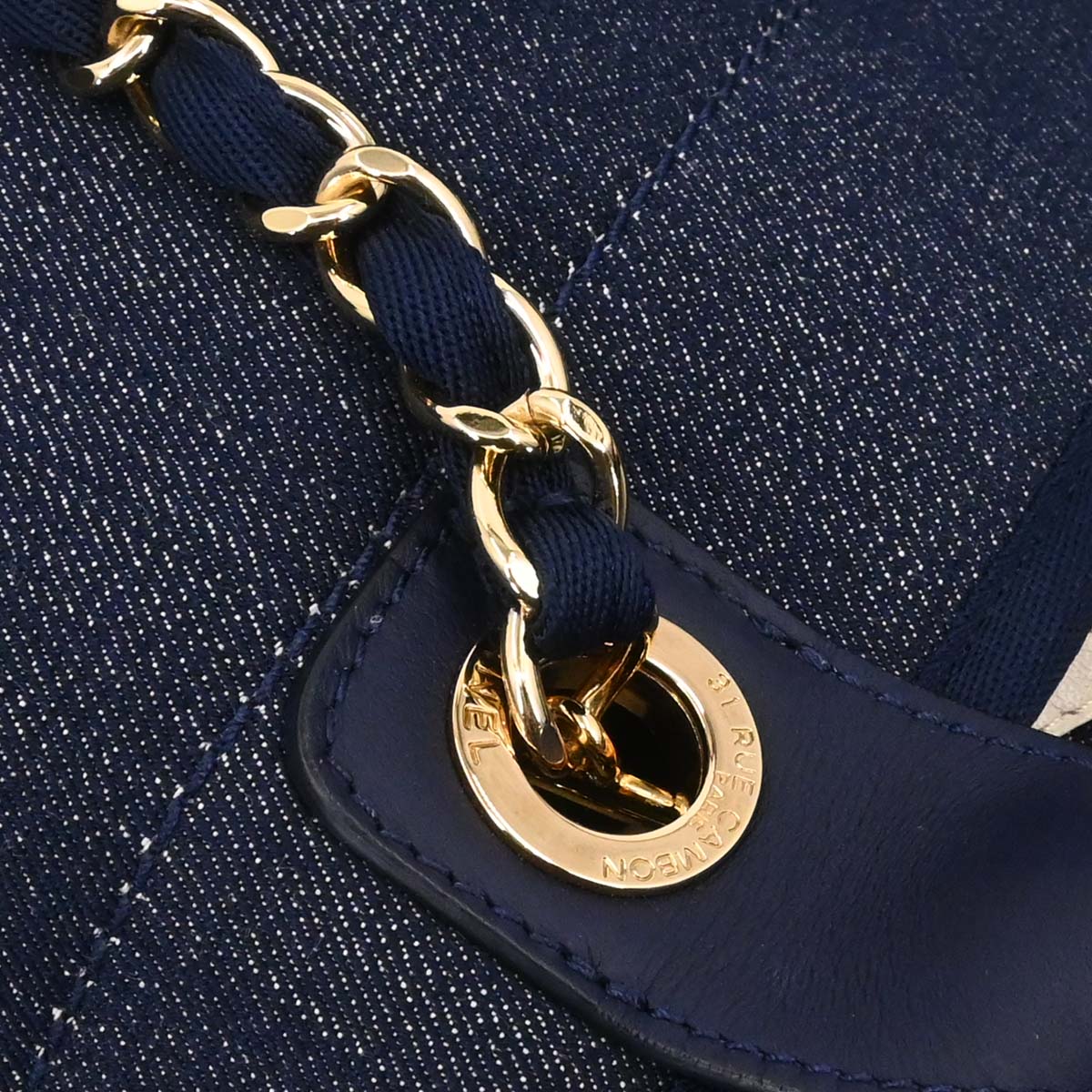 Chanel 2012-2013 Navy Denim Deauville 2way Shoulder Tote Handbag