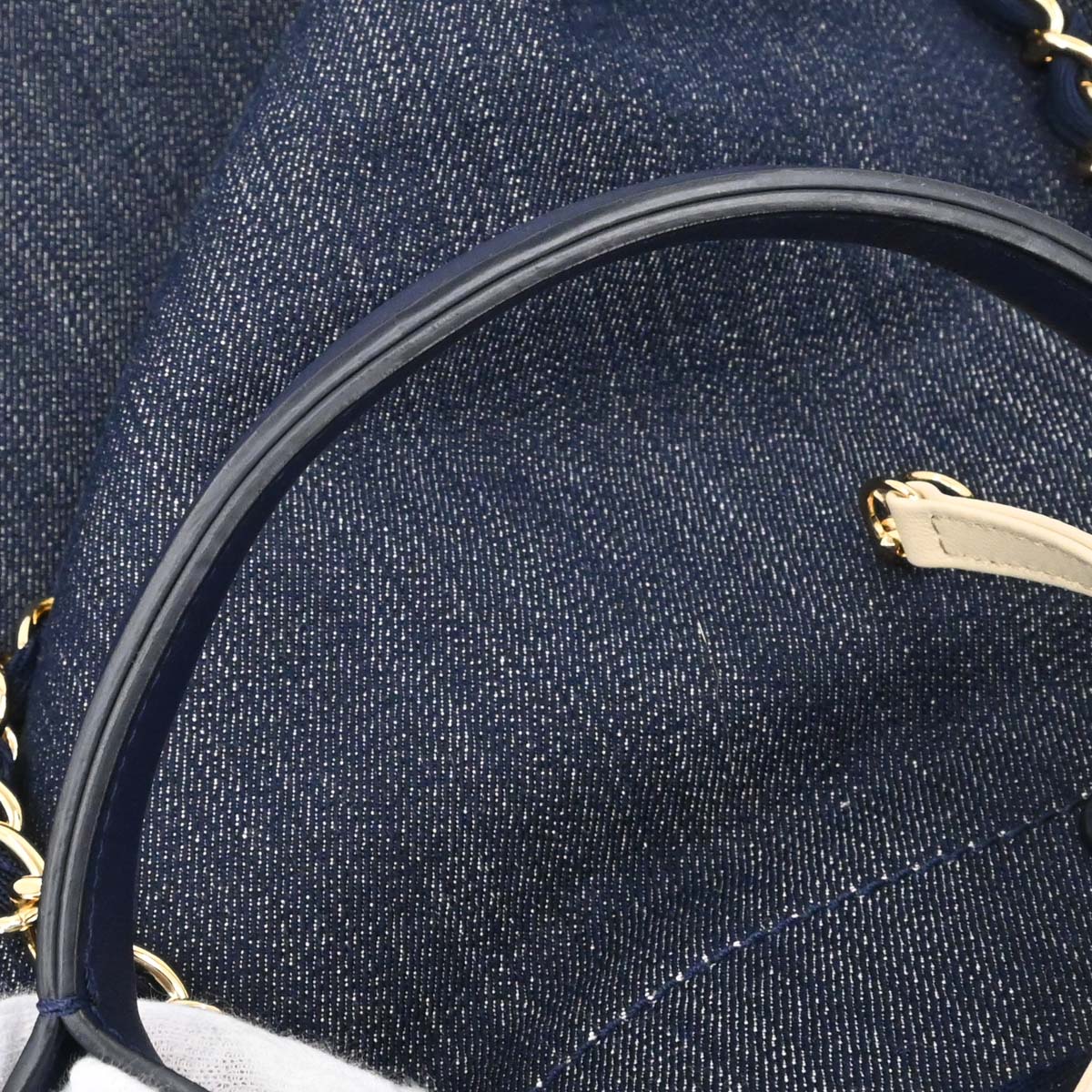 Chanel 2012-2013 Navy Denim Deauville 2way Shoulder Tote Handbag