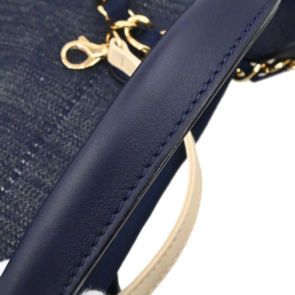 Chanel 2012-2013 Navy Denim Deauville 2way Shoulder Tote Handbag