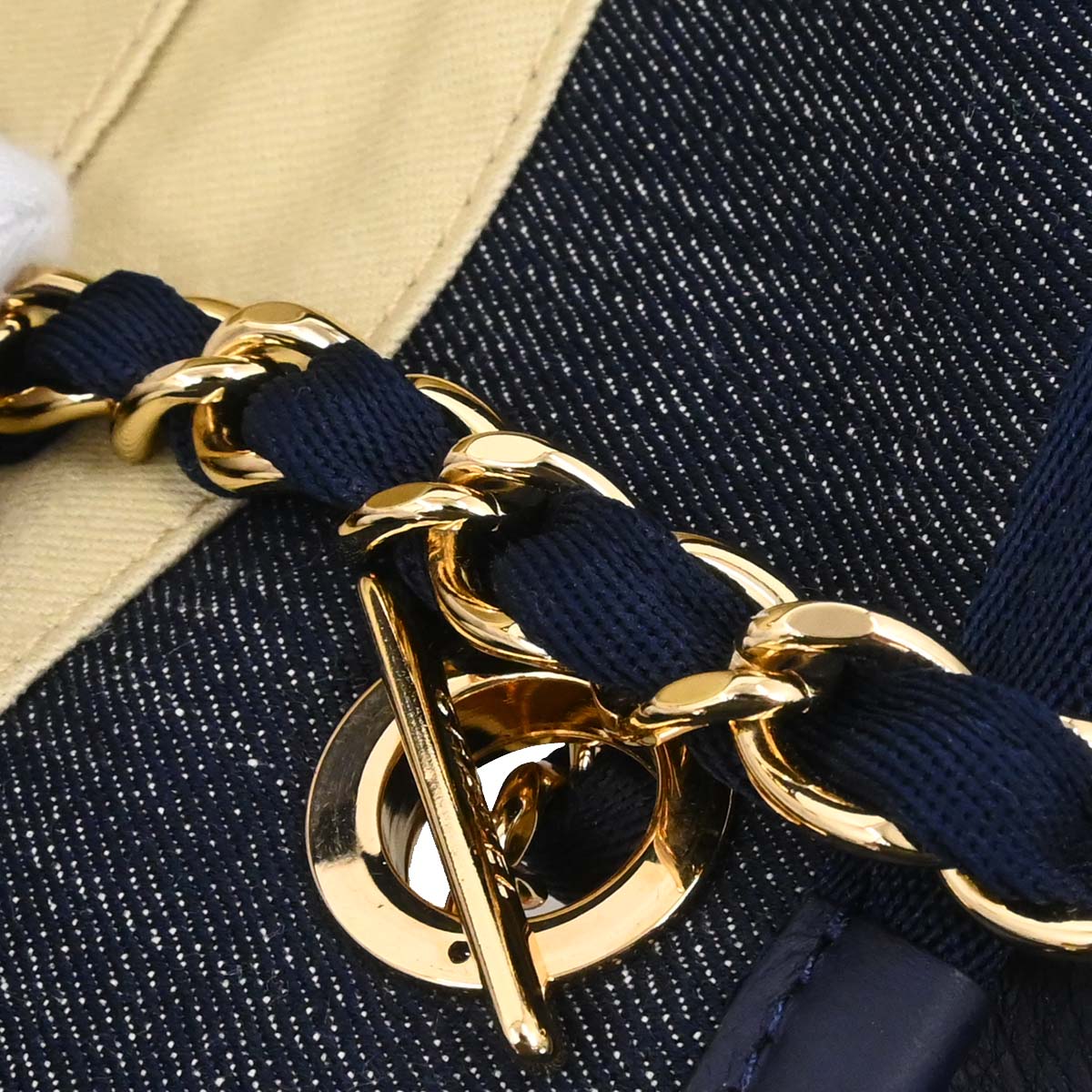 Chanel 2012-2013 Navy Denim Deauville 2way Shoulder Tote Handbag