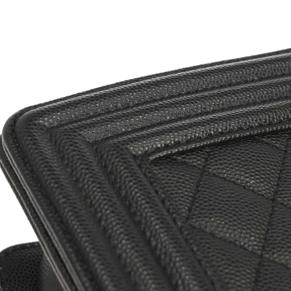 Boy Chanel 2019 Black Caviar Skin Medium Chain Shoulder Bag