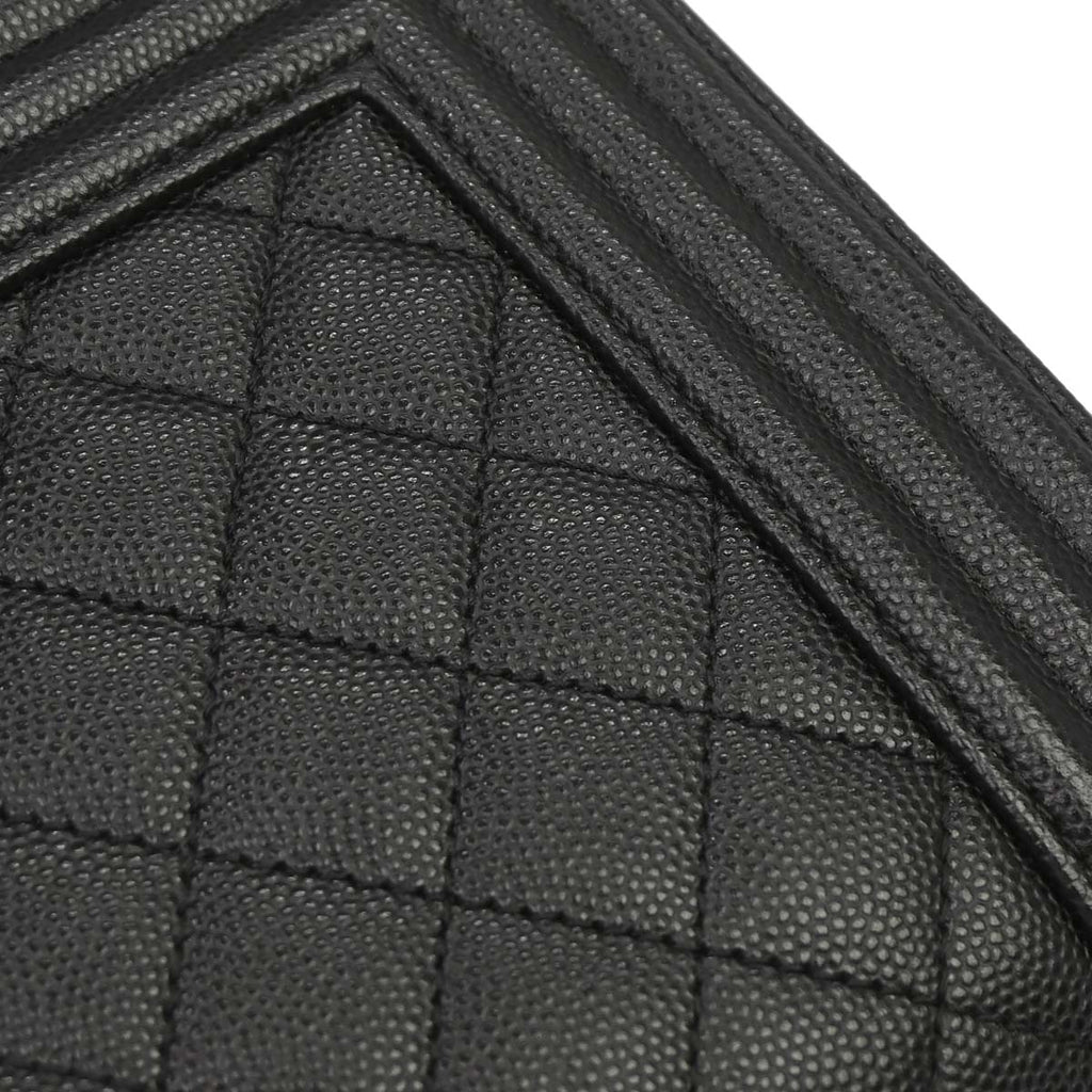 Boy Chanel 2019 Black Caviar Skin Medium Chain Shoulder Bag