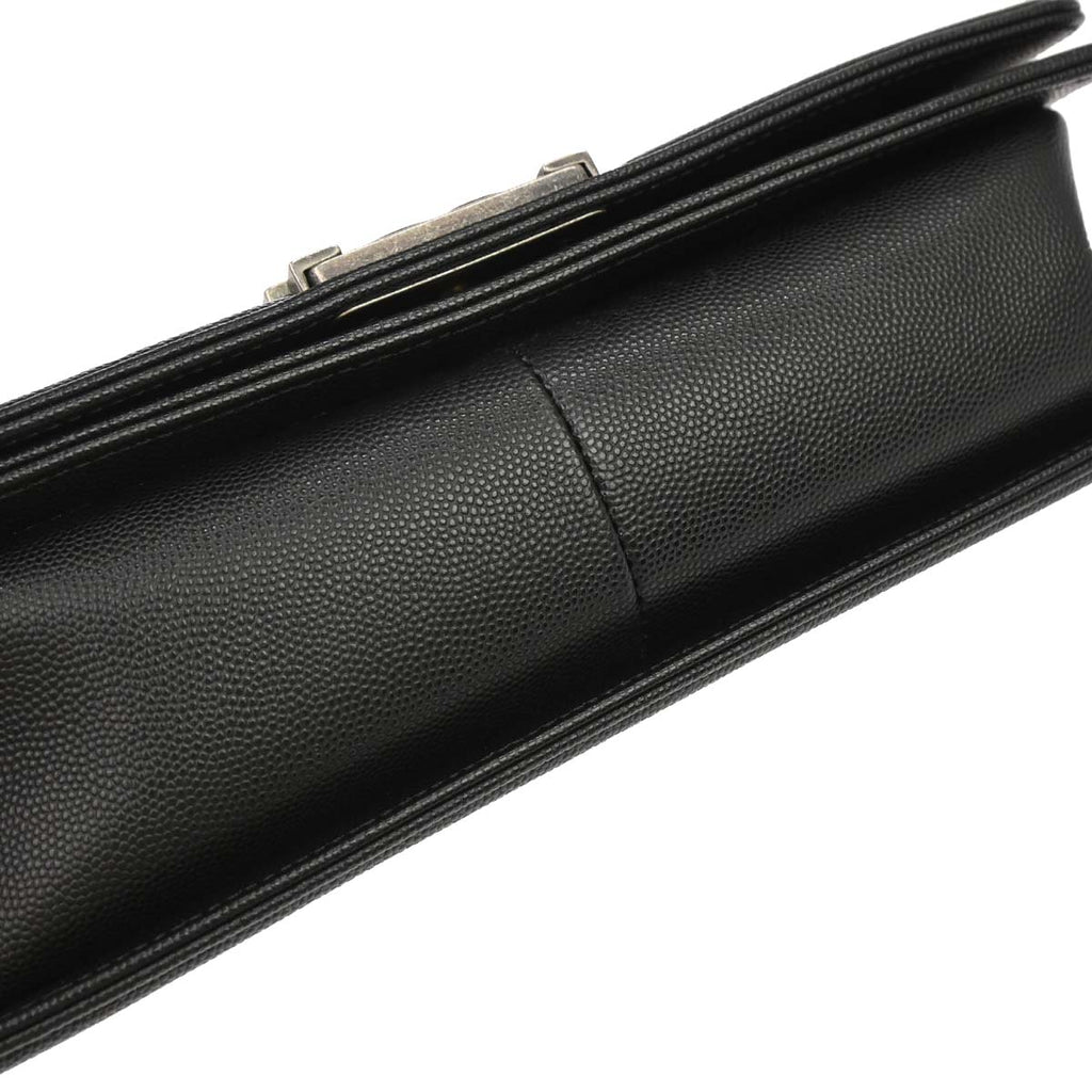 Boy Chanel 2019 Black Caviar Skin Medium Chain Shoulder Bag