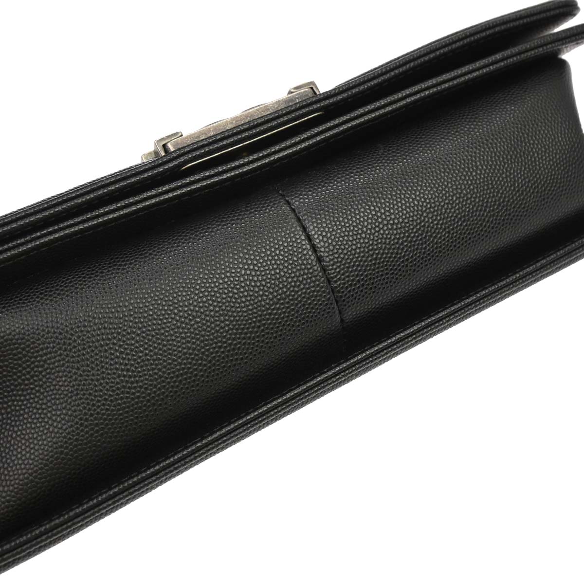 Boy Chanel 2019 Black Caviar Skin Medium Chain Shoulder Bag
