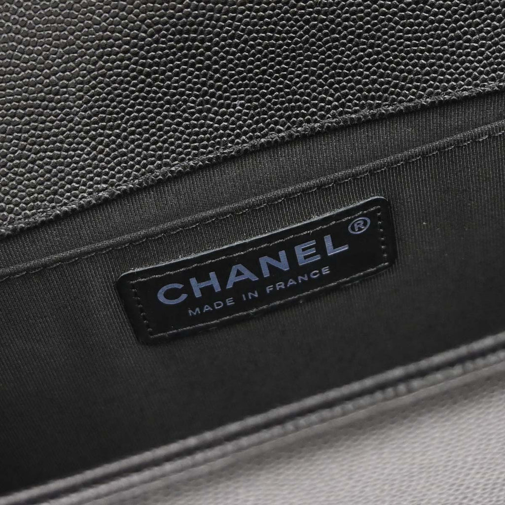 Boy Chanel 2019 Black Caviar Skin Medium Chain Shoulder Bag
