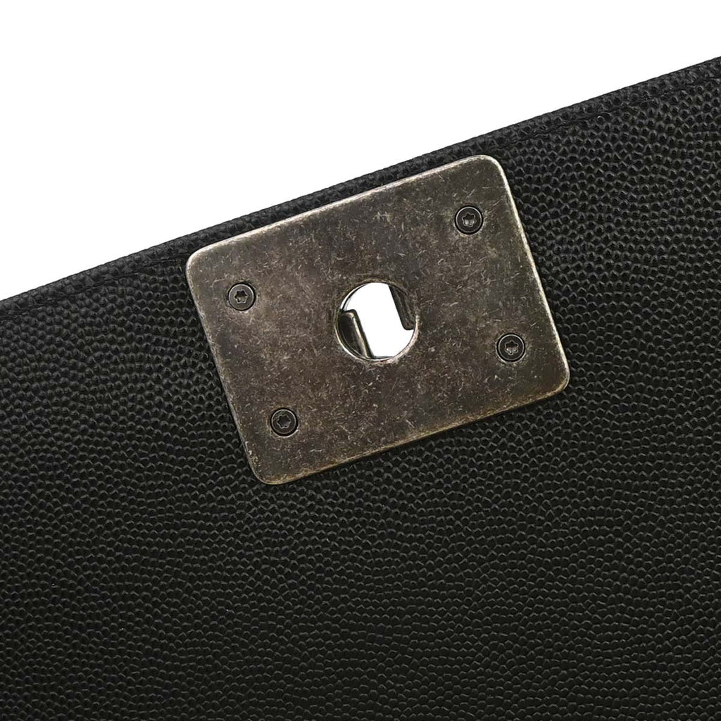 Boy Chanel 2019 Black Caviar Skin Medium Chain Shoulder Bag