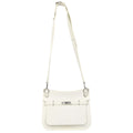 Hermes White Taurillon Clemence Jypsiere 28 Shoulder Bag