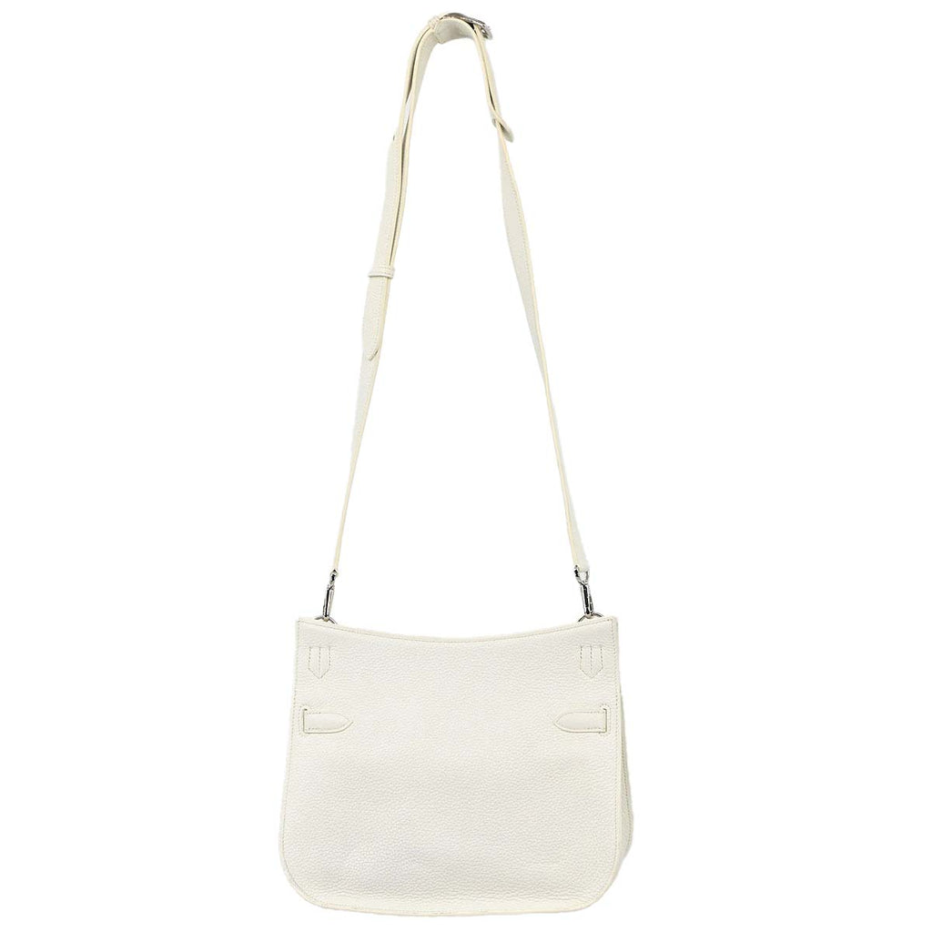 Hermes White Taurillon Clemence Jypsiere 28 Shoulder Bag