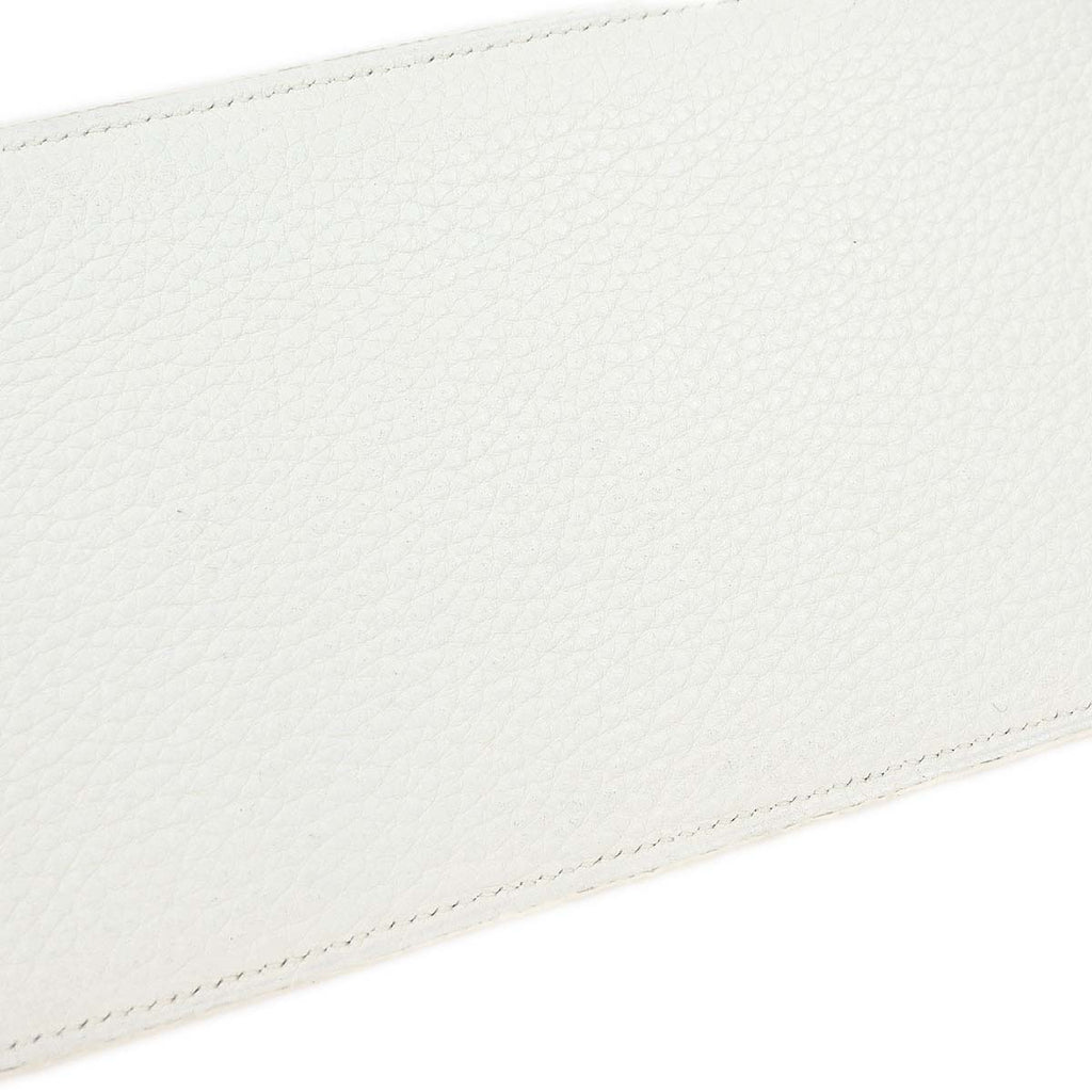 Hermes White Taurillon Clemence Jypsiere 28 Shoulder Bag