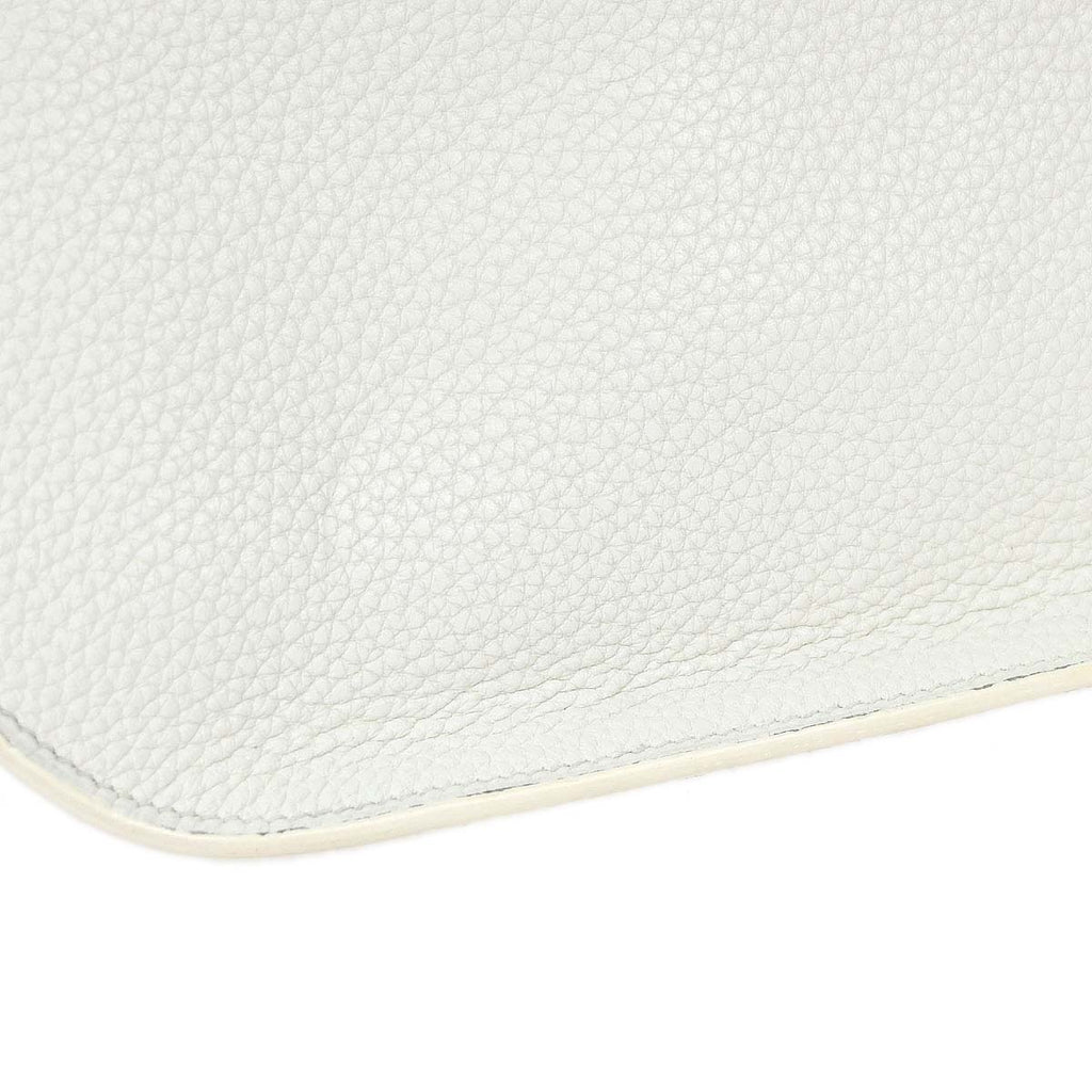 Hermes White Taurillon Clemence Jypsiere 28 Shoulder Bag