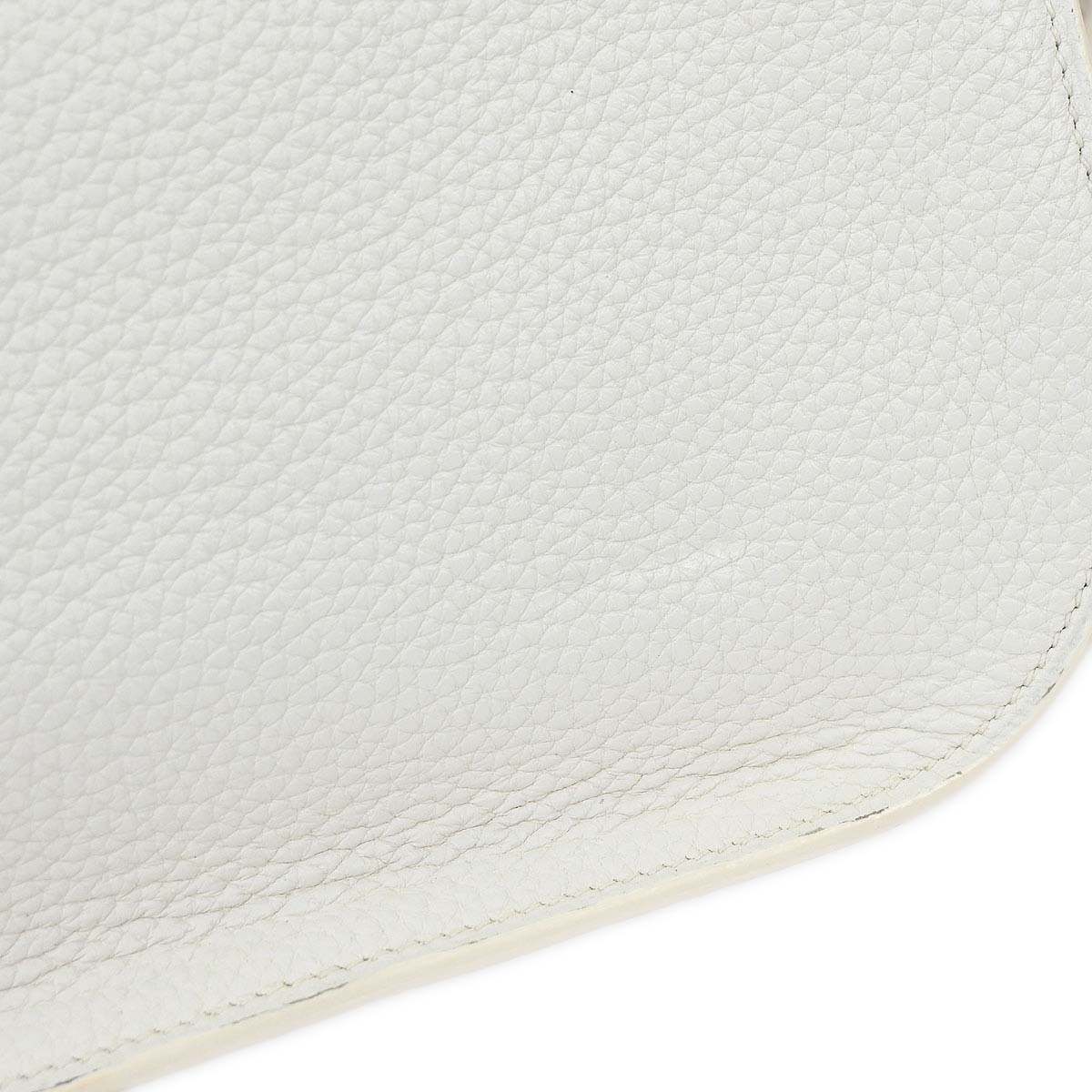 Hermes White Taurillon Clemence Jypsiere 28 Shoulder Bag