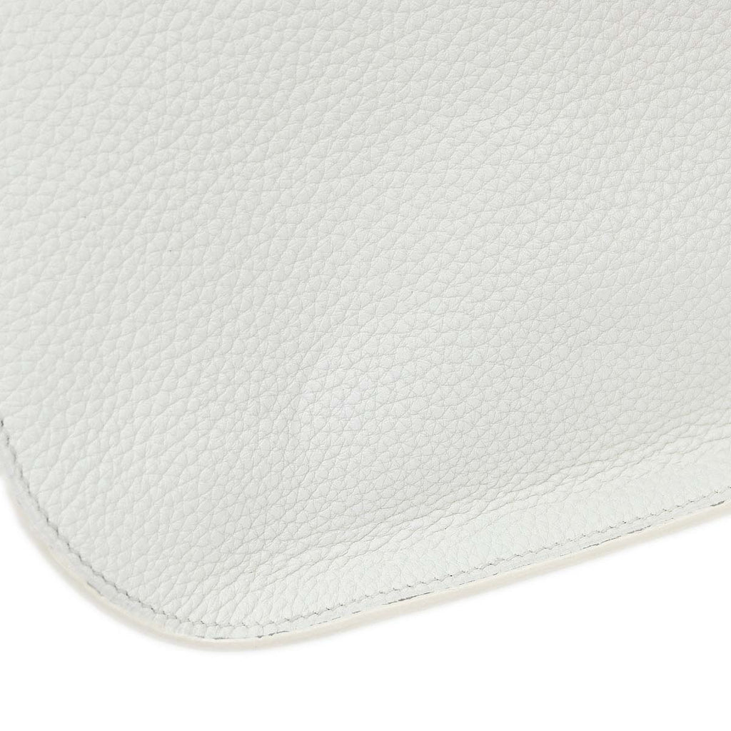 Hermes White Taurillon Clemence Jypsiere 28 Shoulder Bag