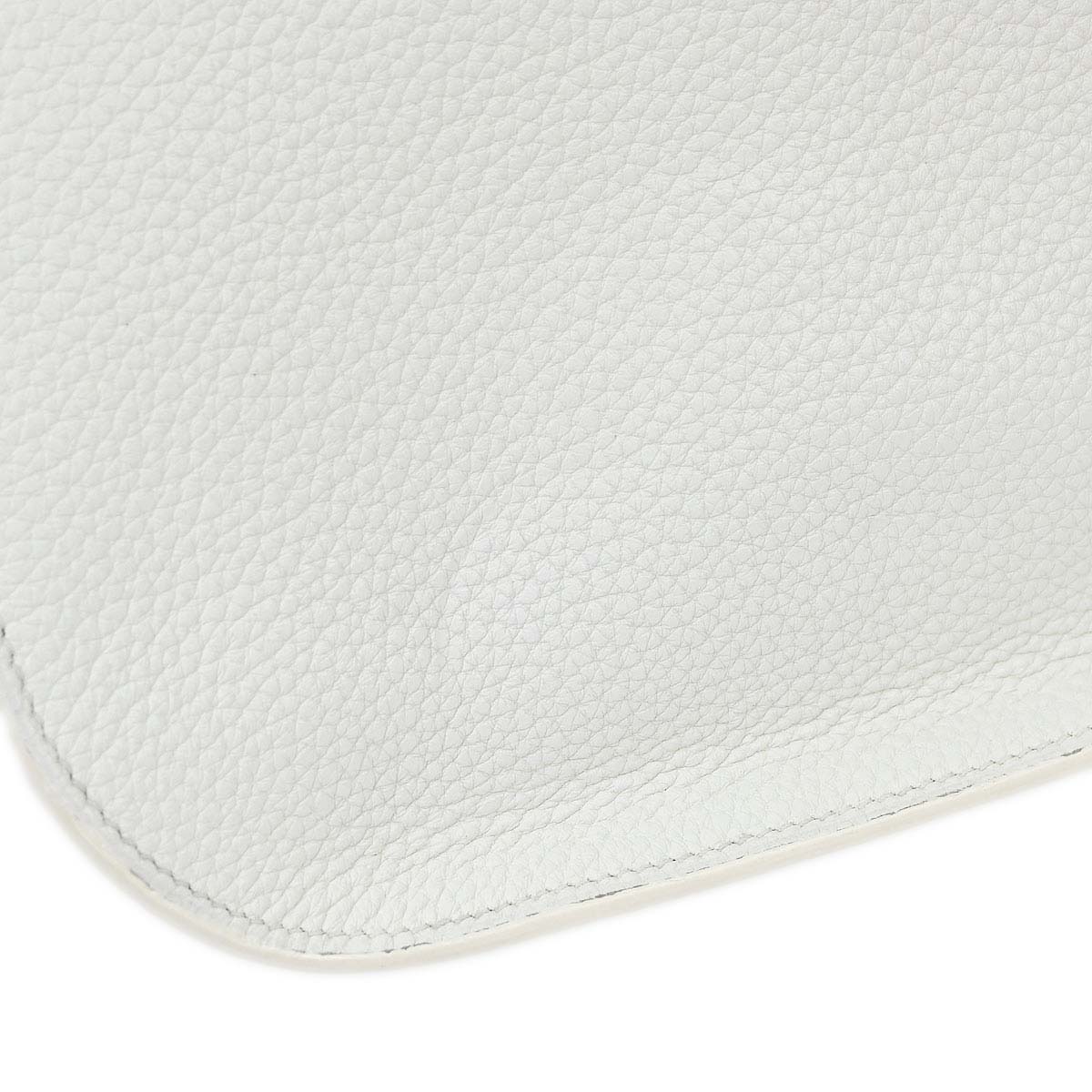 Hermes White Taurillon Clemence Jypsiere 28 Shoulder Bag
