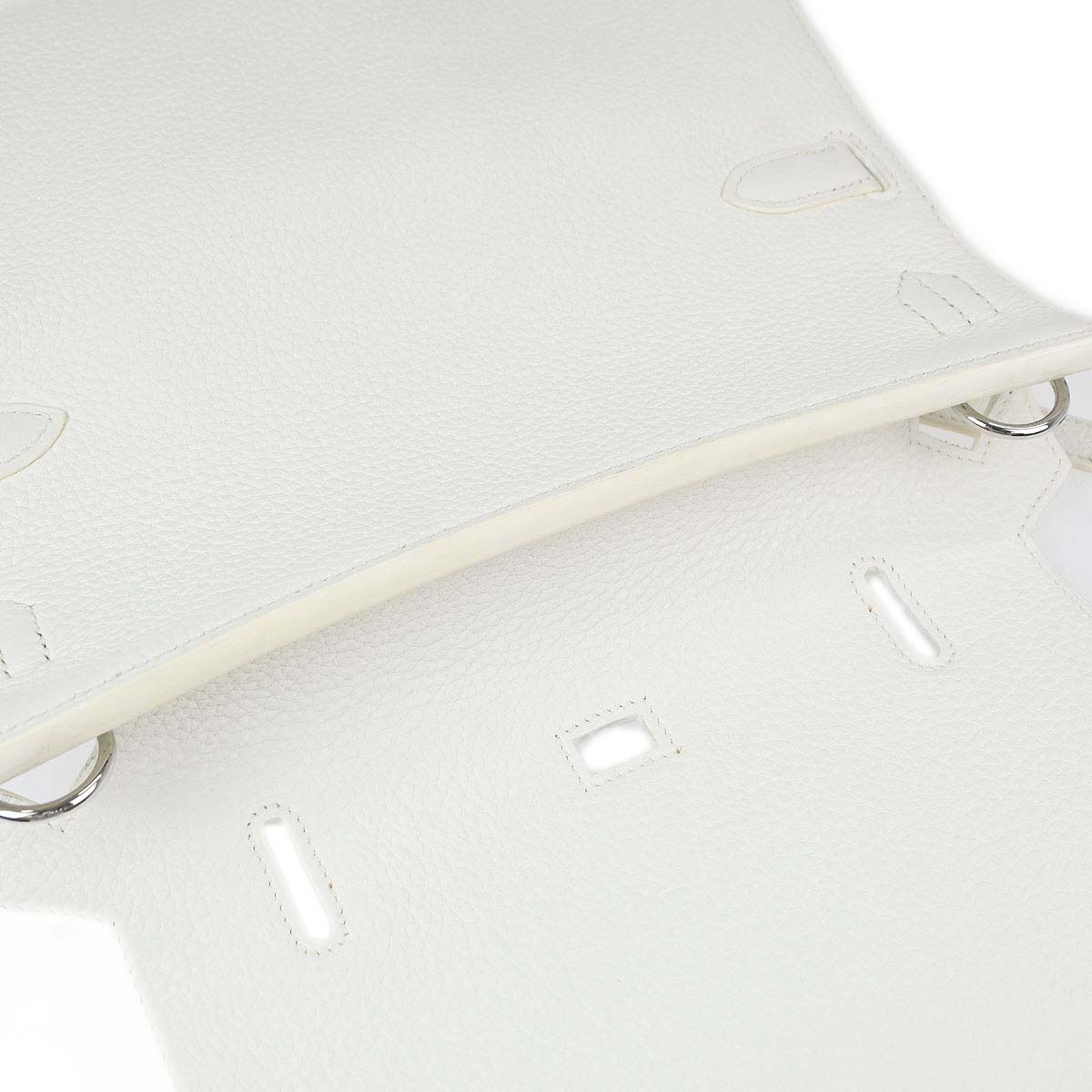 Hermes White Taurillon Clemence Jypsiere 28 Shoulder Bag
