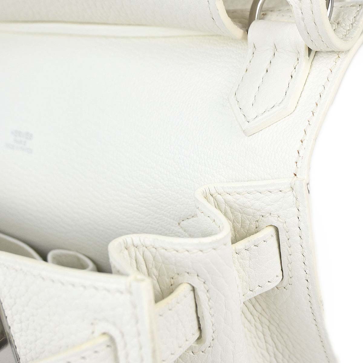 Hermes White Taurillon Clemence Jypsiere 28 Shoulder Bag