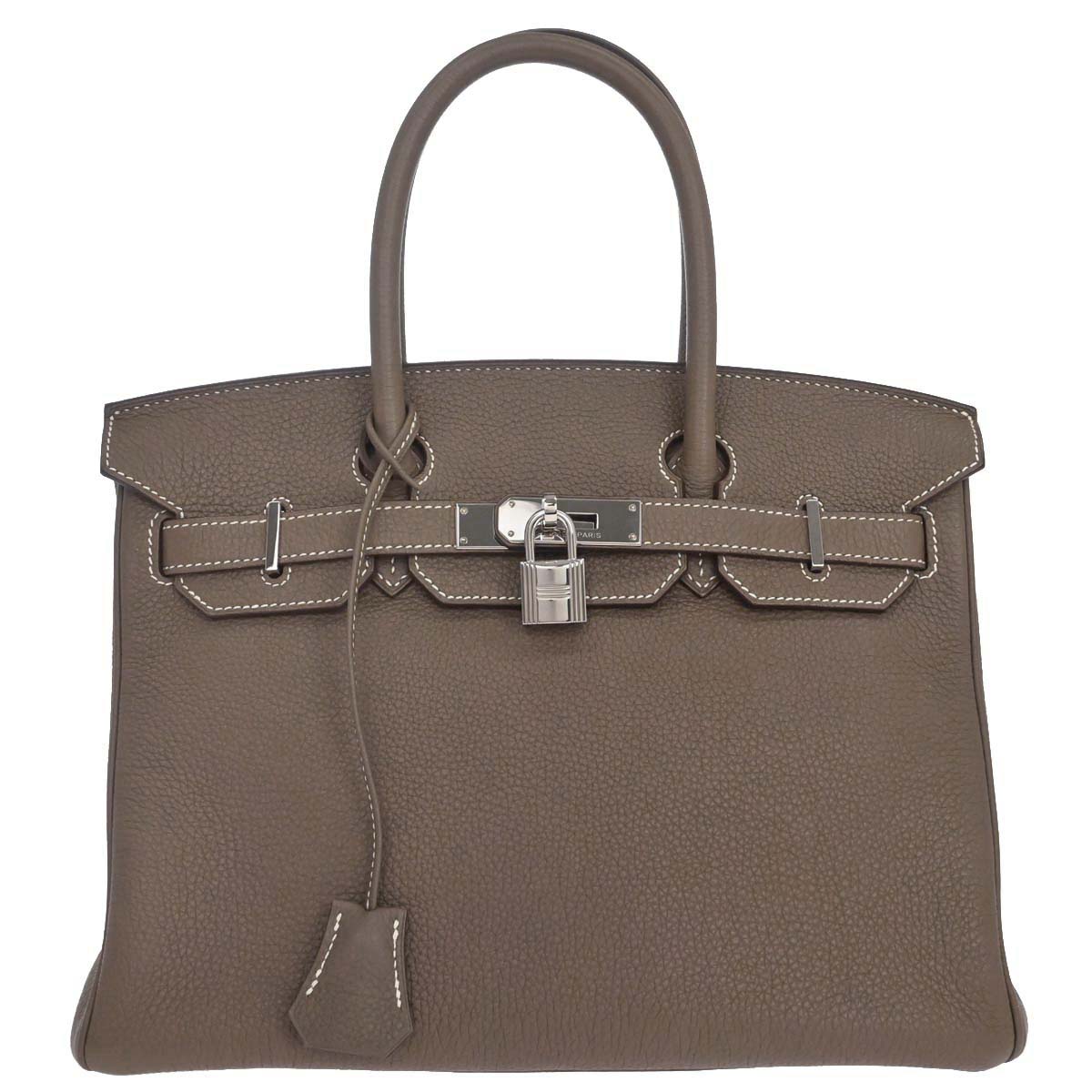 Hermes Etoupe Gray Togo Birkin 30 Handbag