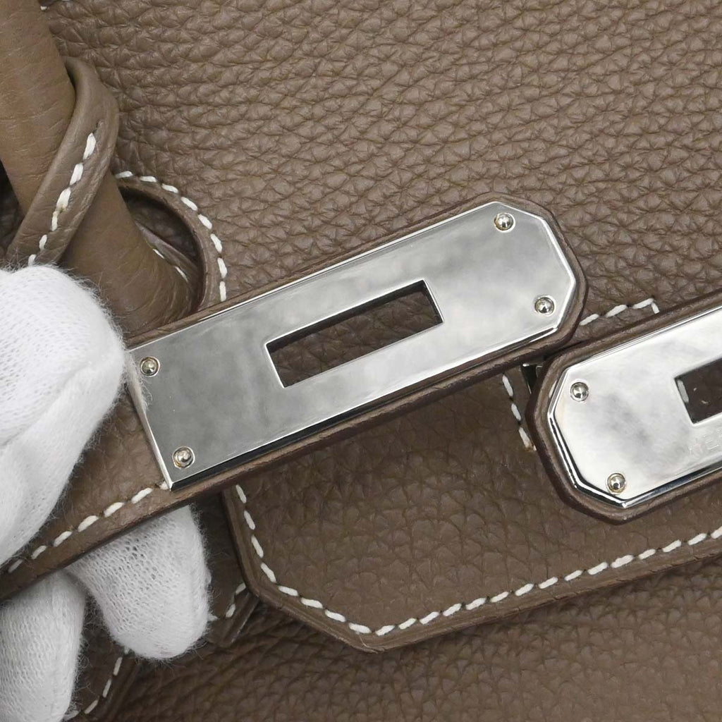 Hermes Etoupe Gray Togo Birkin 30 Handbag