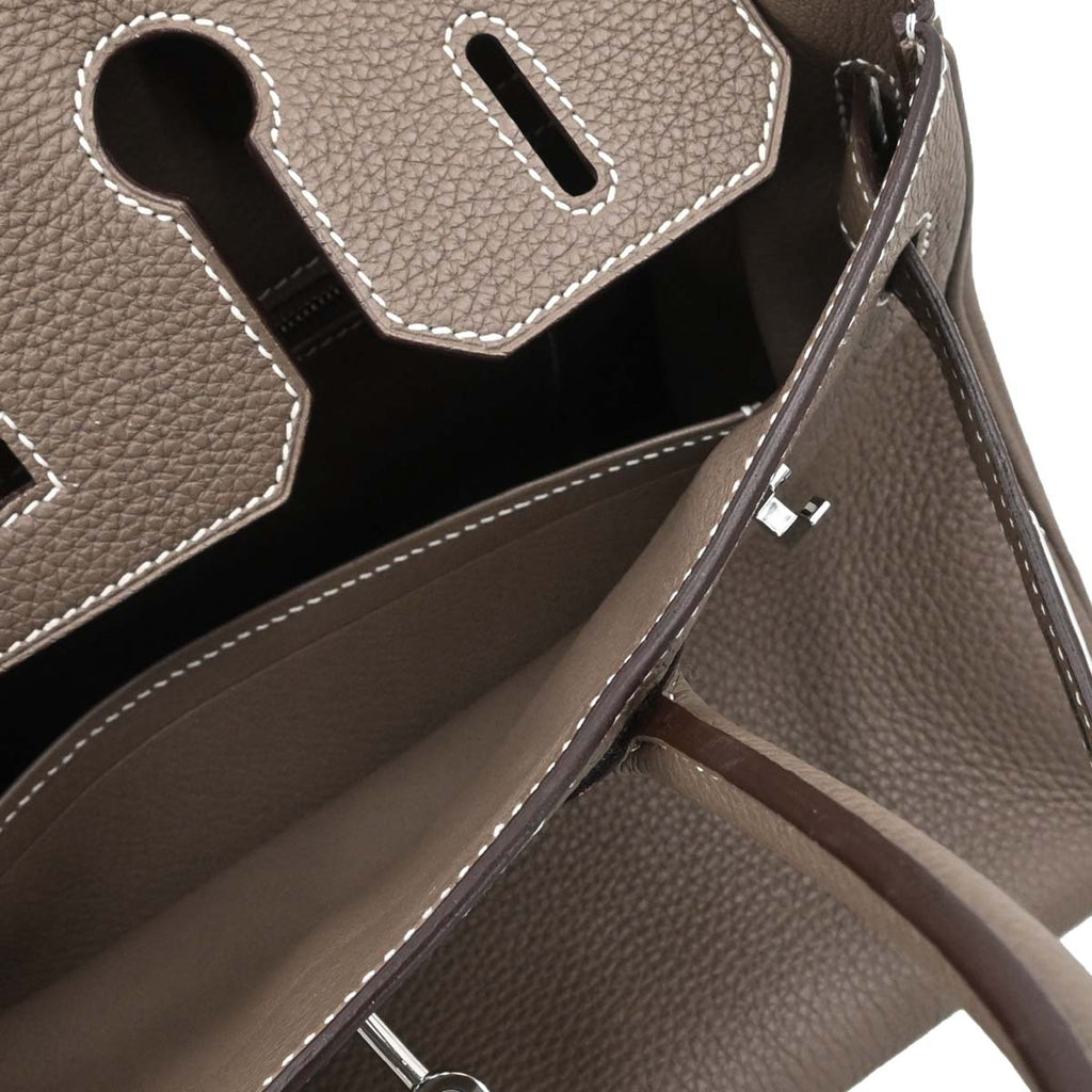 Hermes Etoupe Gray Togo Birkin 30 Handbag