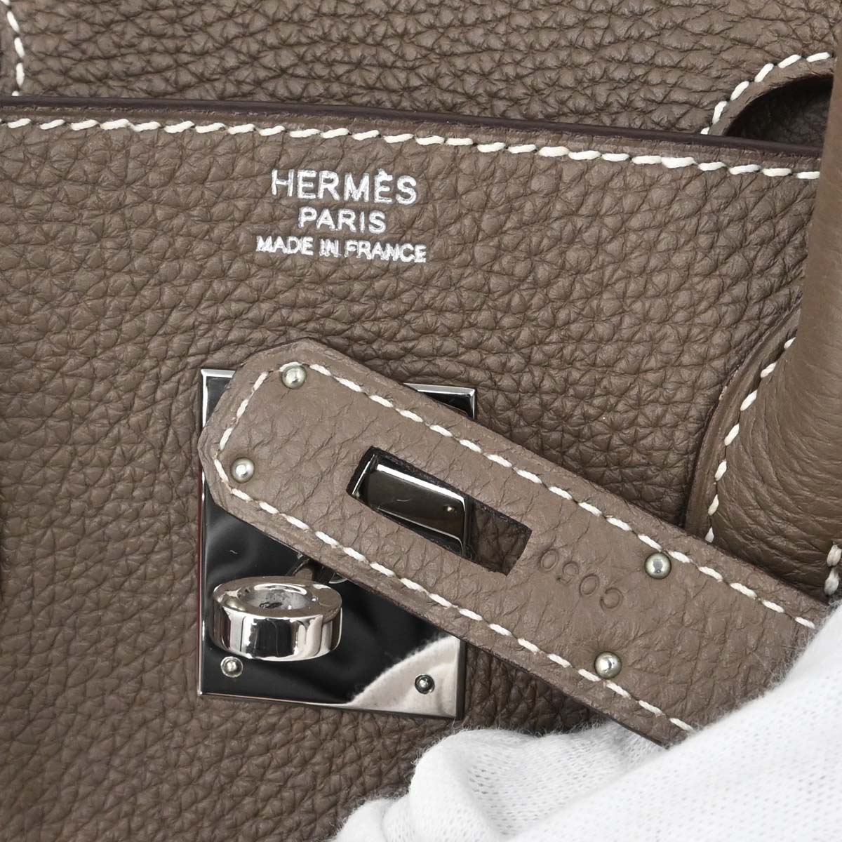 Hermes Etoupe Gray Togo Birkin 30 Handbag