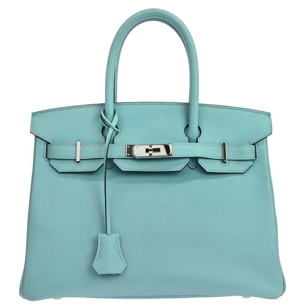 Hermes Blue Atoll Epsom Birkin 30 Handbag