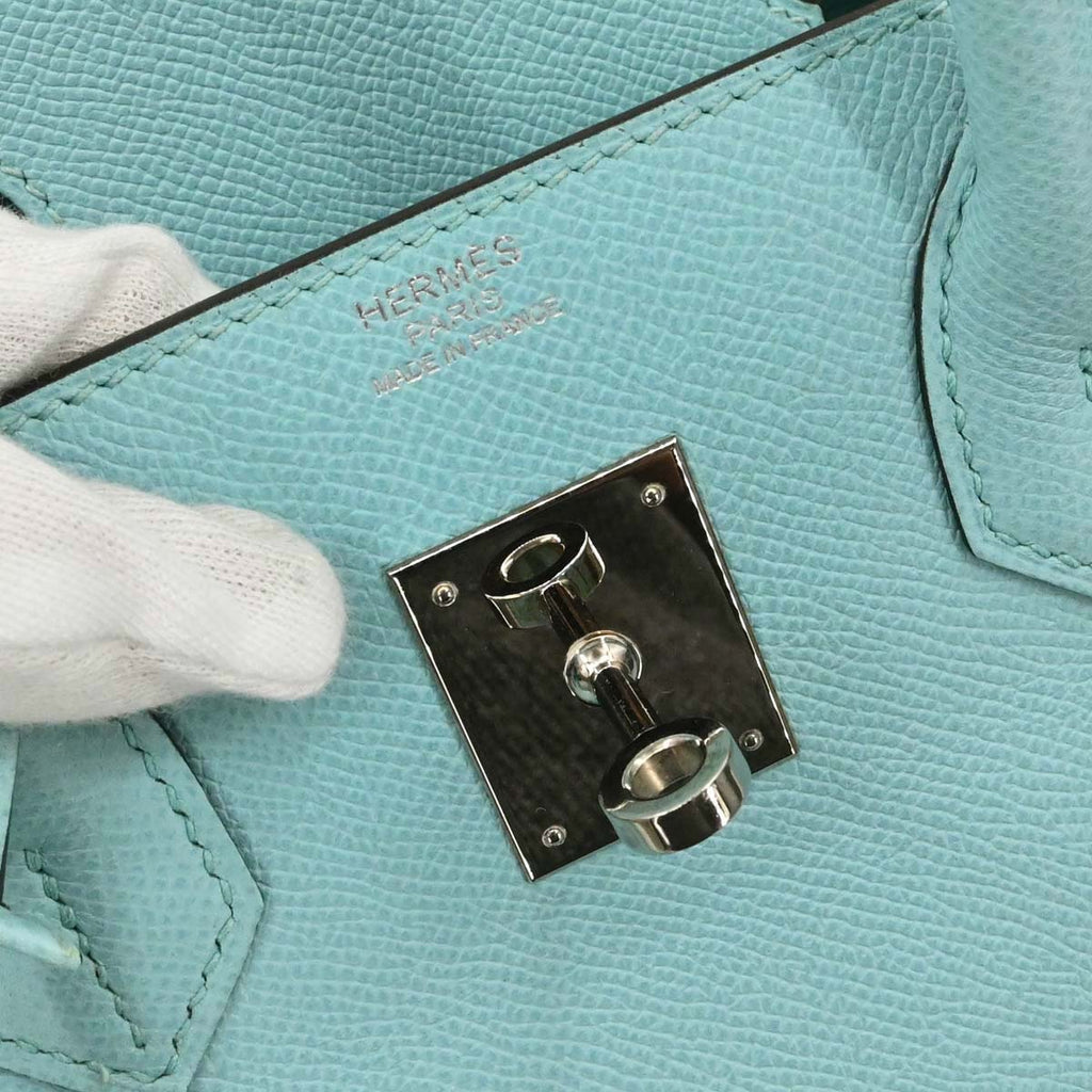 Hermes Blue Atoll Epsom Birkin 30 Handbag