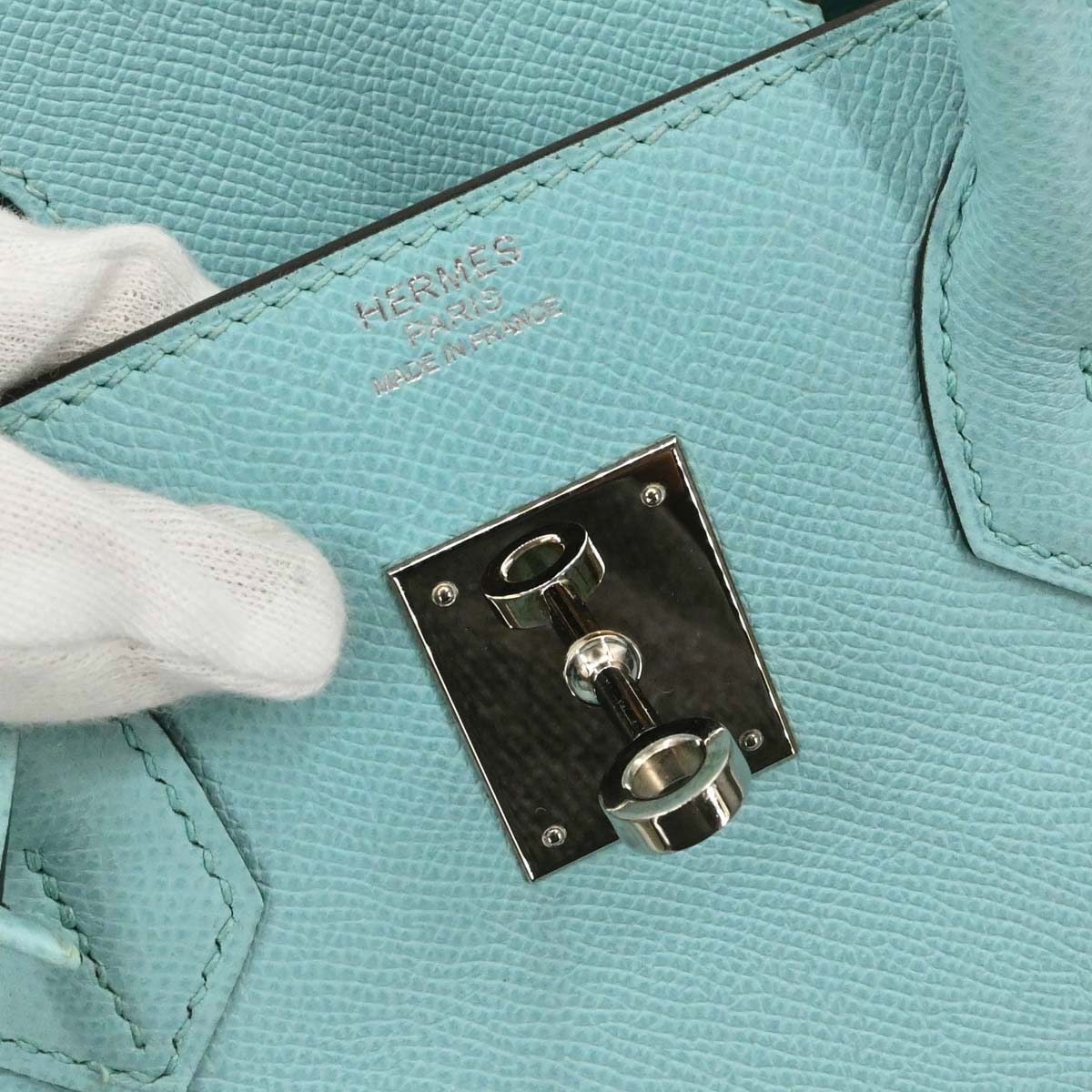 Hermes Blue Atoll Epsom Birkin 30 Handbag