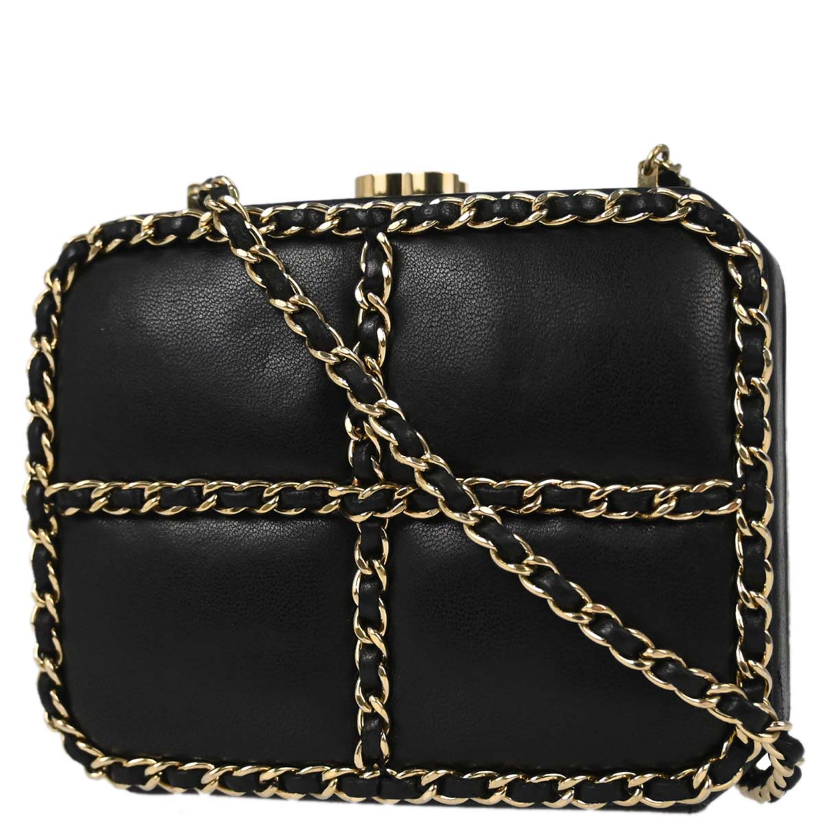Chanel 2011 Black Lambskin Chain Shoulder Bag