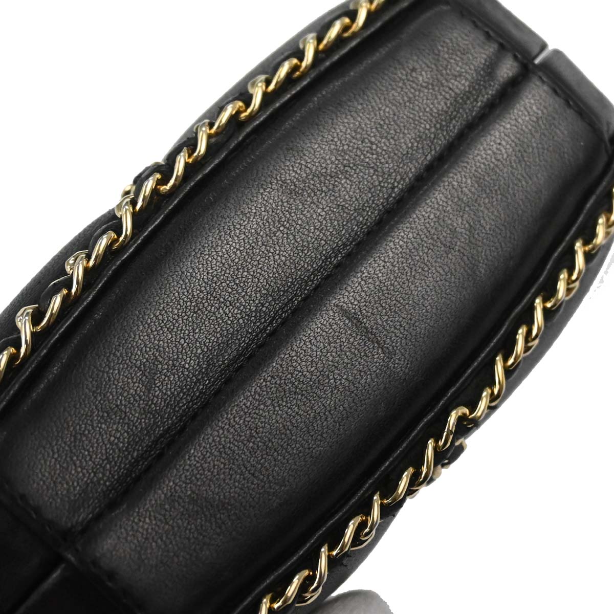 Chanel 2011 Black Lambskin Chain Shoulder Bag
