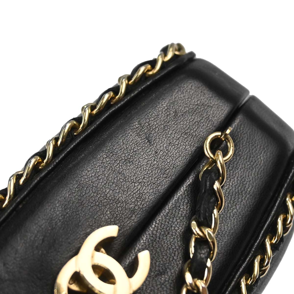 Chanel 2011 Black Lambskin Chain Shoulder Bag