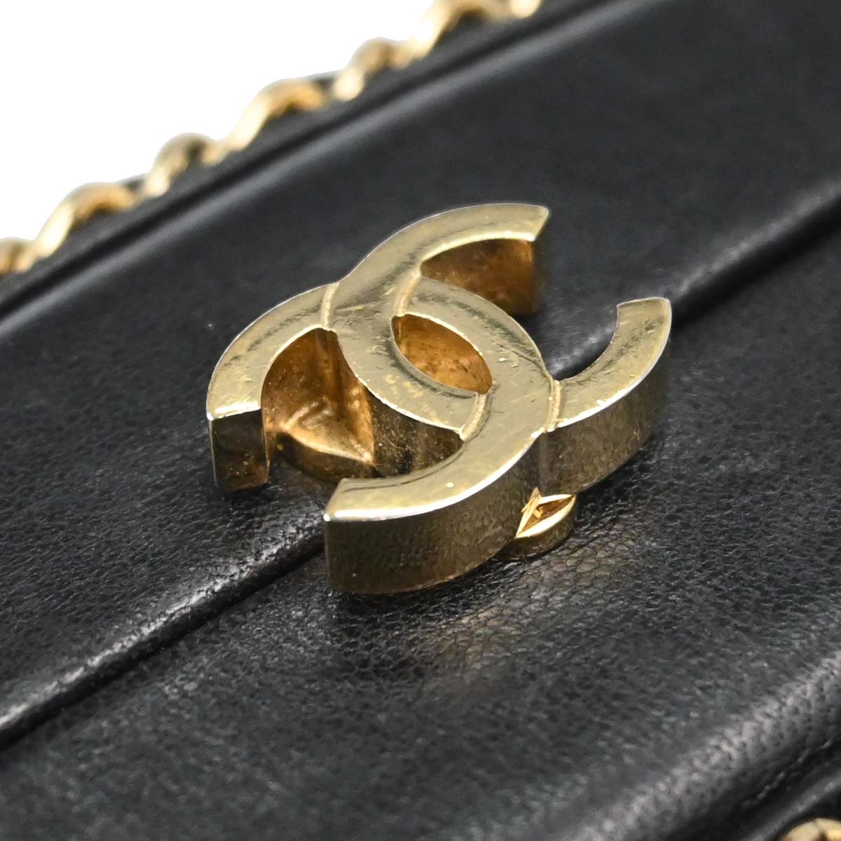 Chanel 2011 Black Lambskin Chain Shoulder Bag