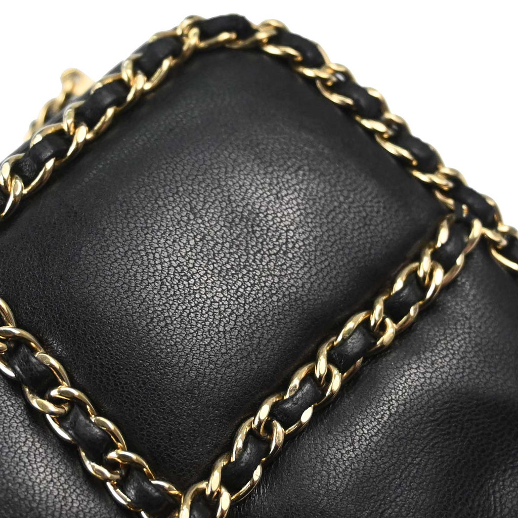 Chanel 2011 Black Lambskin Chain Shoulder Bag