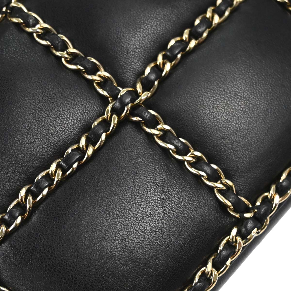 Chanel 2011 Black Lambskin Chain Shoulder Bag