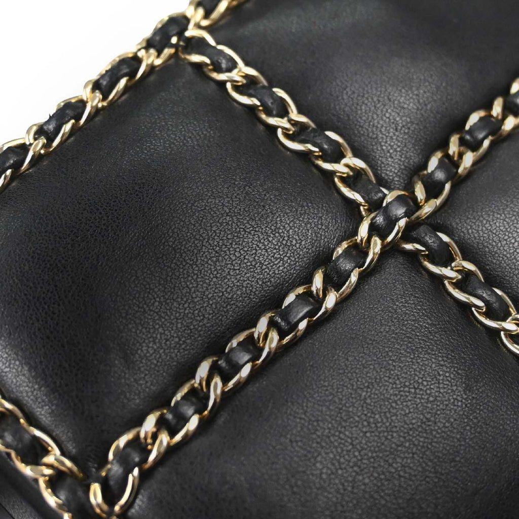 Chanel 2011 Black Lambskin Chain Shoulder Bag