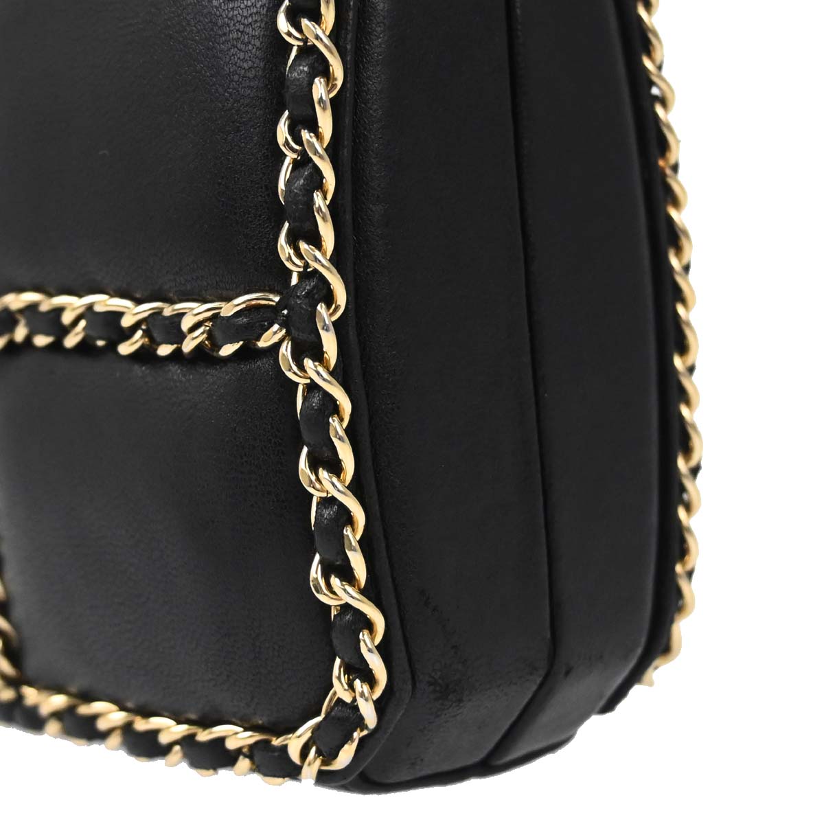 Chanel 2011 Black Lambskin Chain Shoulder Bag