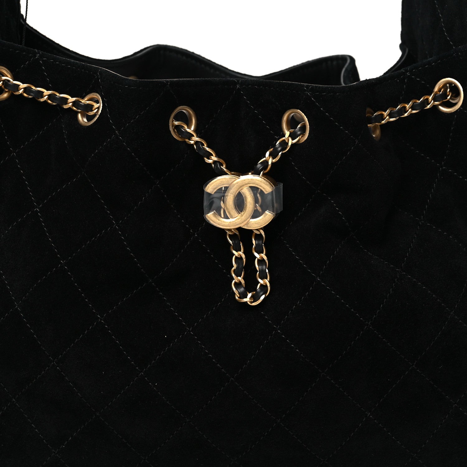 Chanel Suede Quilted Small Chanel 25 Handbag Black