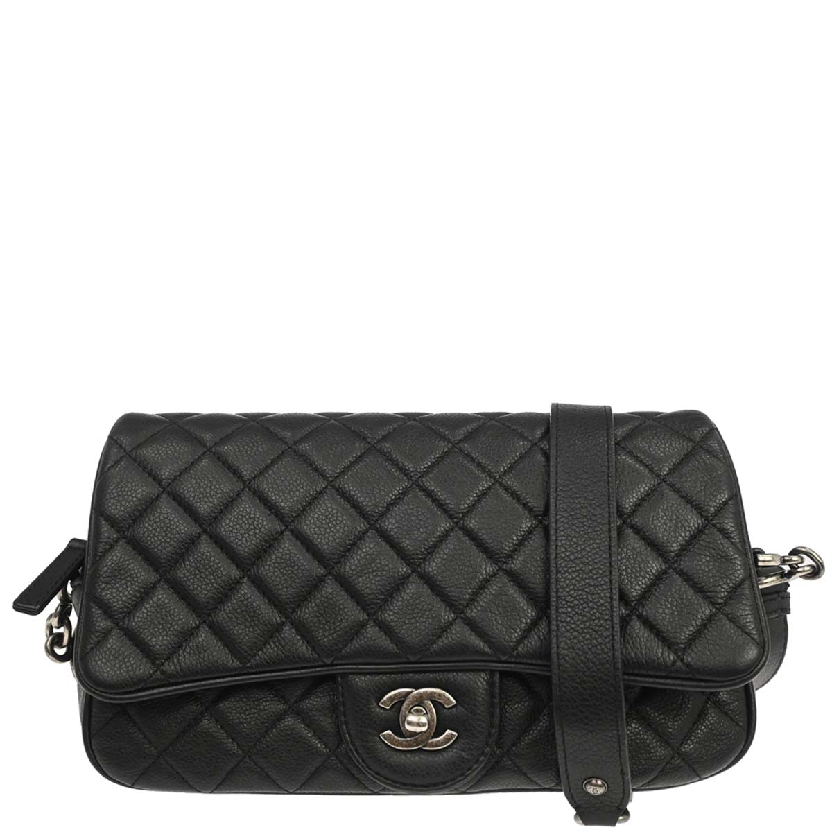 Chanel 2016-2017 Black Calfskin Casual Rock Shoulder Bag