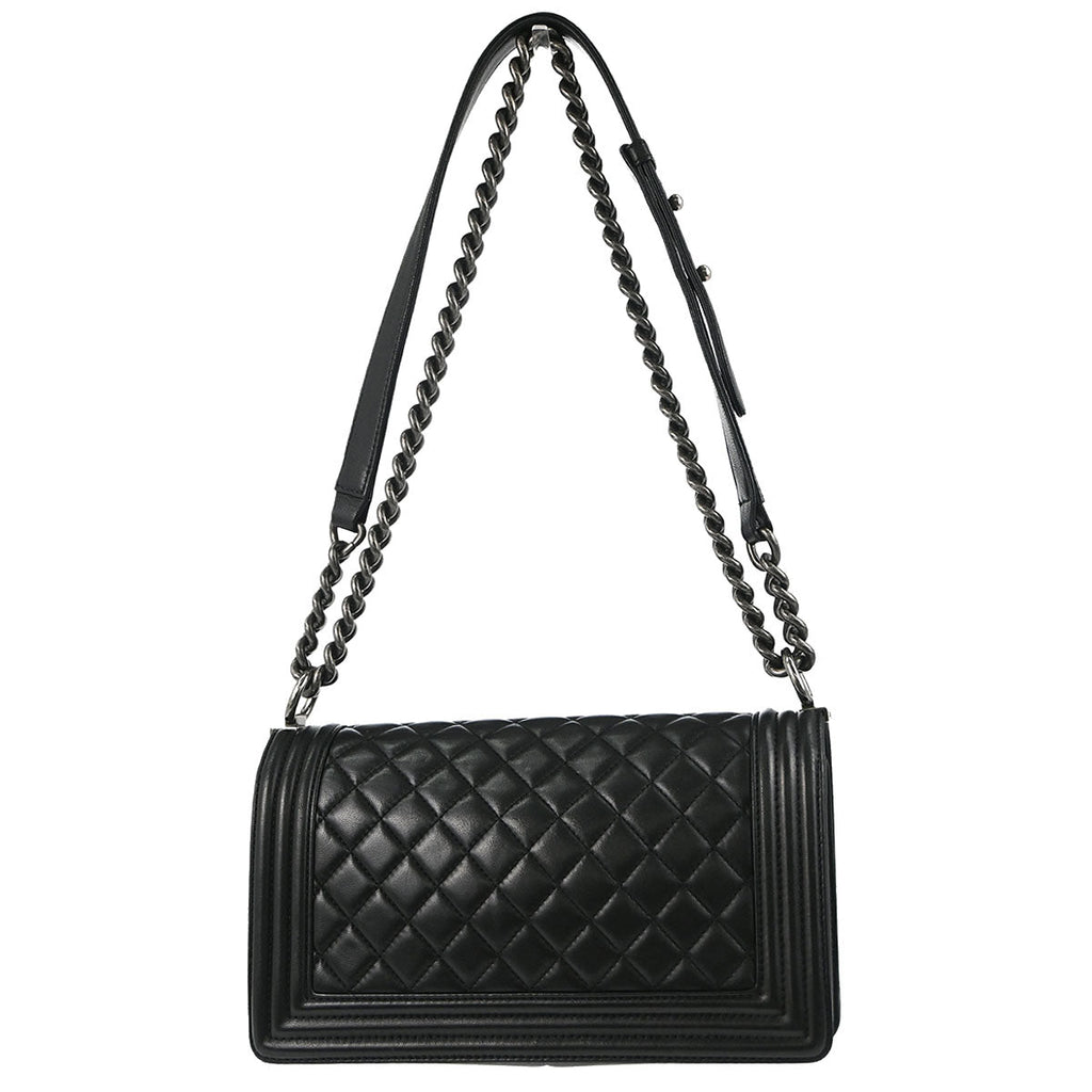 Boy Chanel 2016-2017 Black Lambskin Medium Shoulder Bag