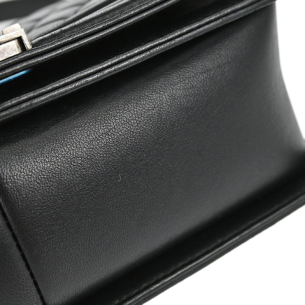 Boy Chanel 2016-2017 Black Lambskin Medium Shoulder Bag
