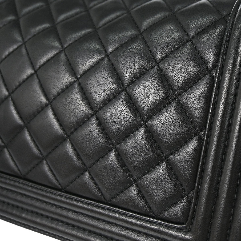 Boy Chanel 2016-2017 Black Lambskin Medium Shoulder Bag